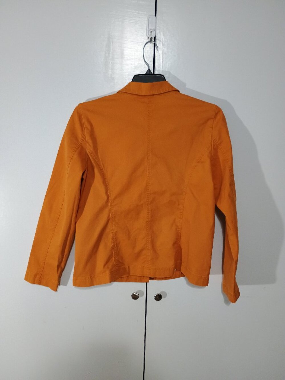 LOFT Outlet Mustard Orange Utility Jacket Cotton Stretch Lightweight Blazer - Picture 3 of 10